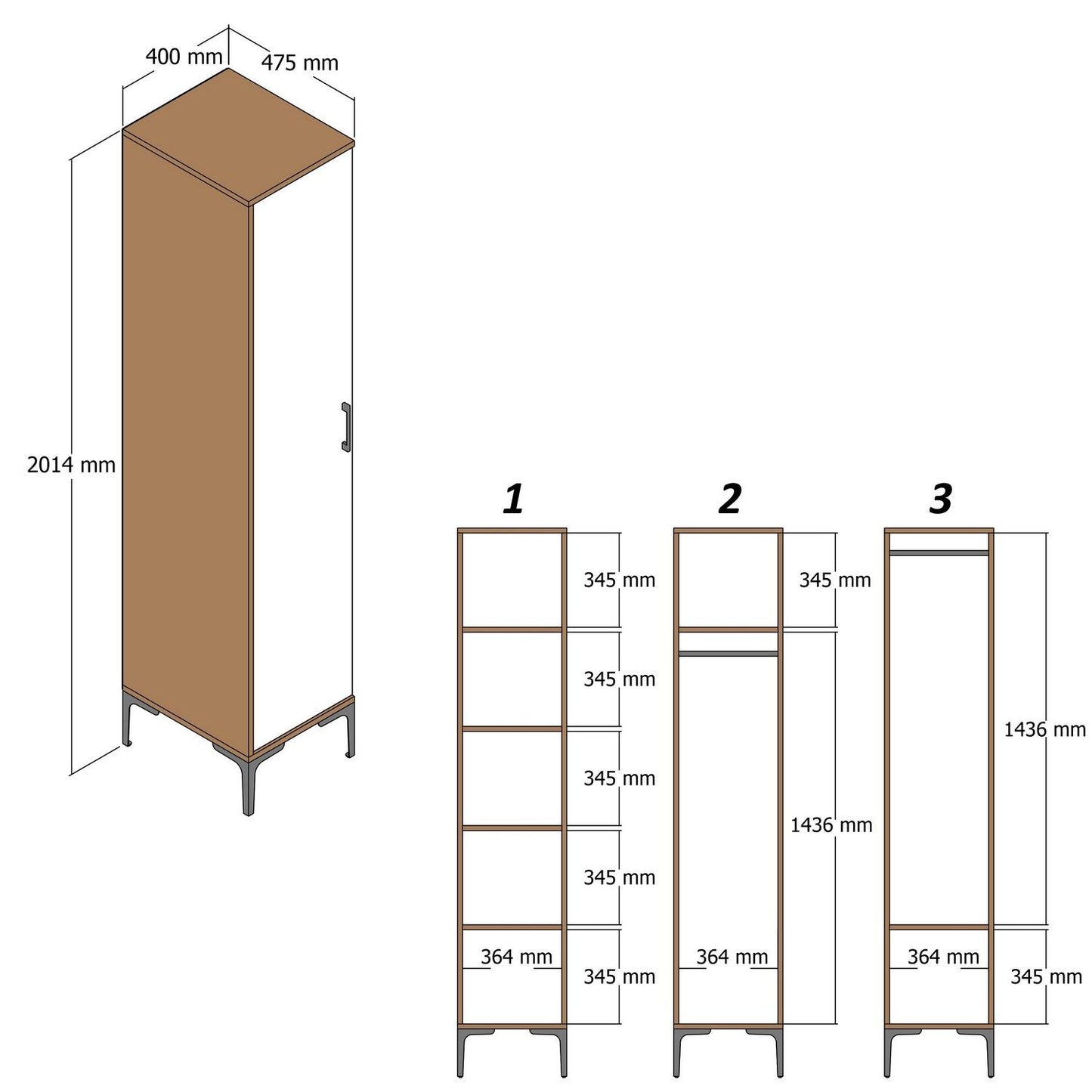 Kumsal S - Valnød, Creme - Garderobe