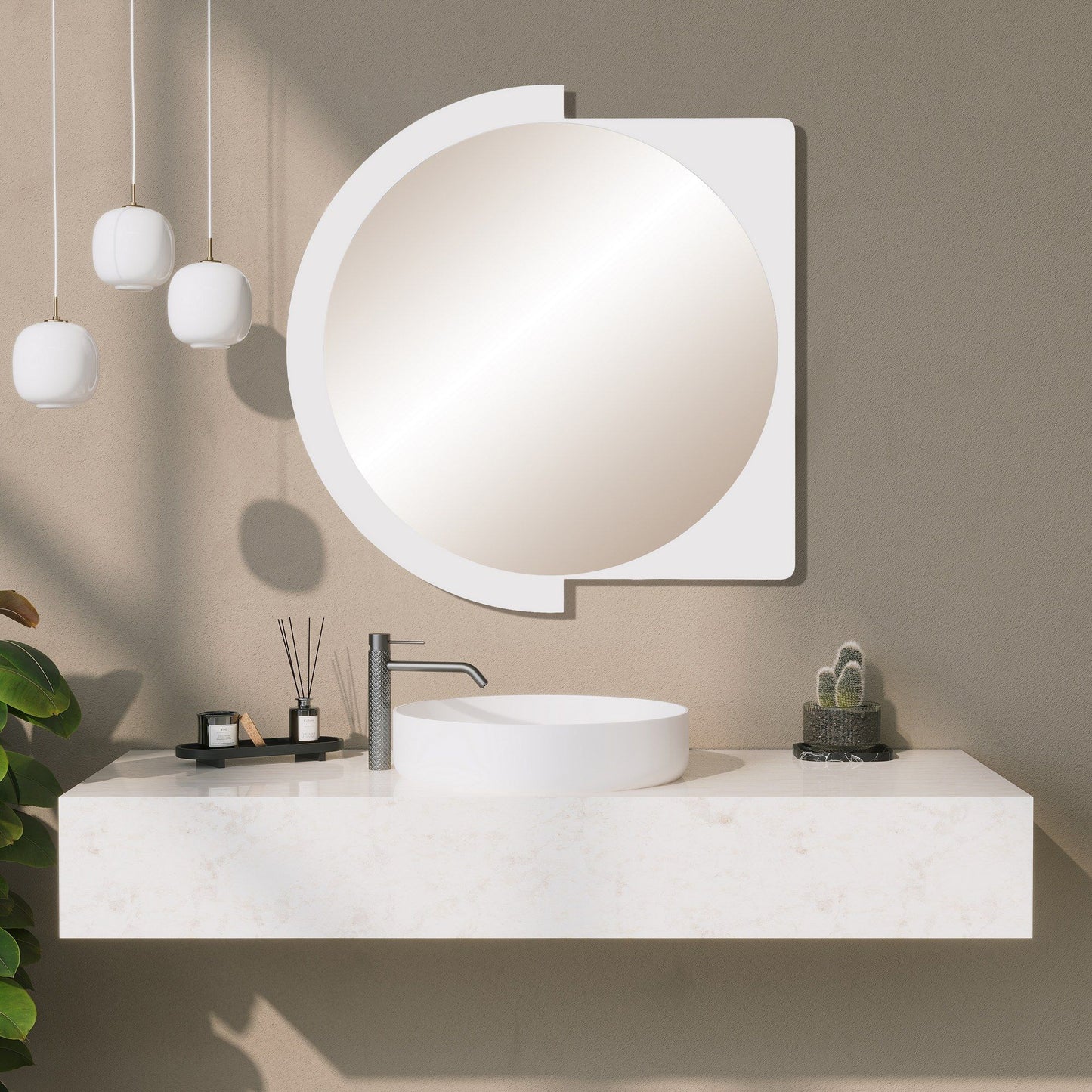 Lucky Mirror - Hvid - Dekorativt spejl