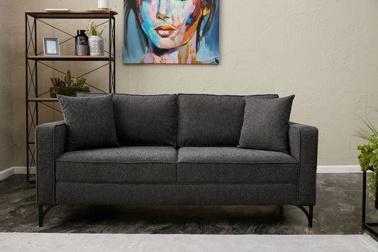 Berlin - antracit, sort - 2-sæders sofa