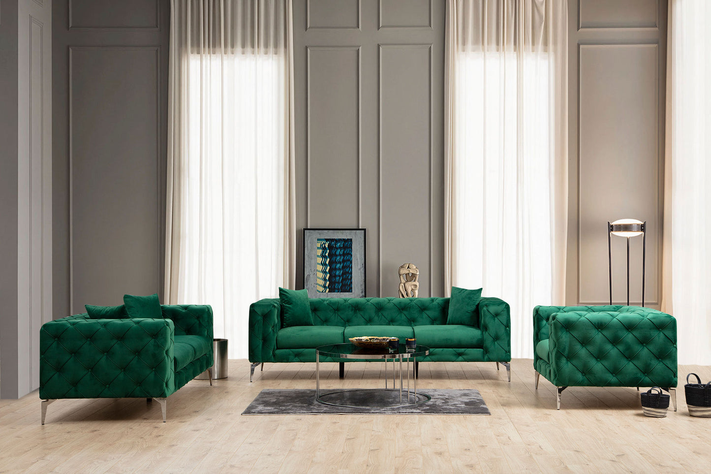 Como - Grøn - 3-sæders sofa