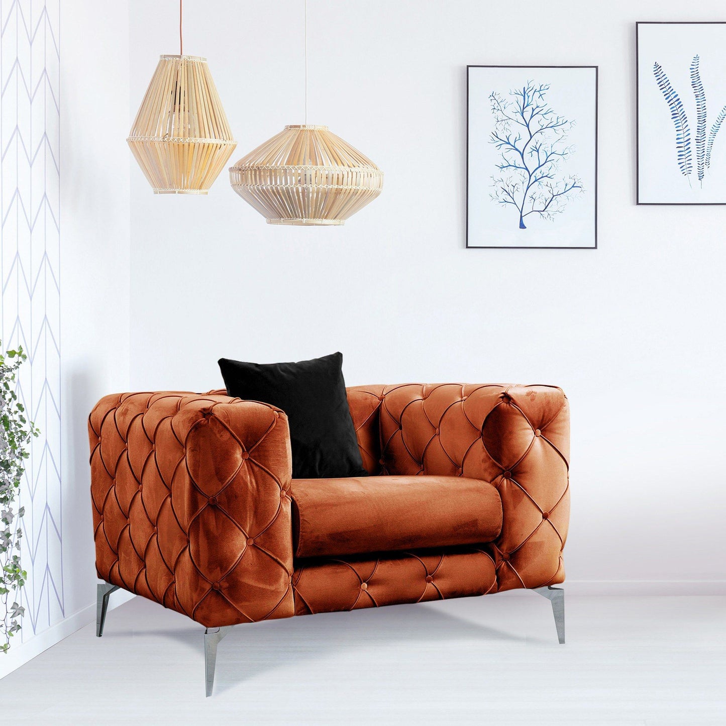 Como - Orange - Wing Chair