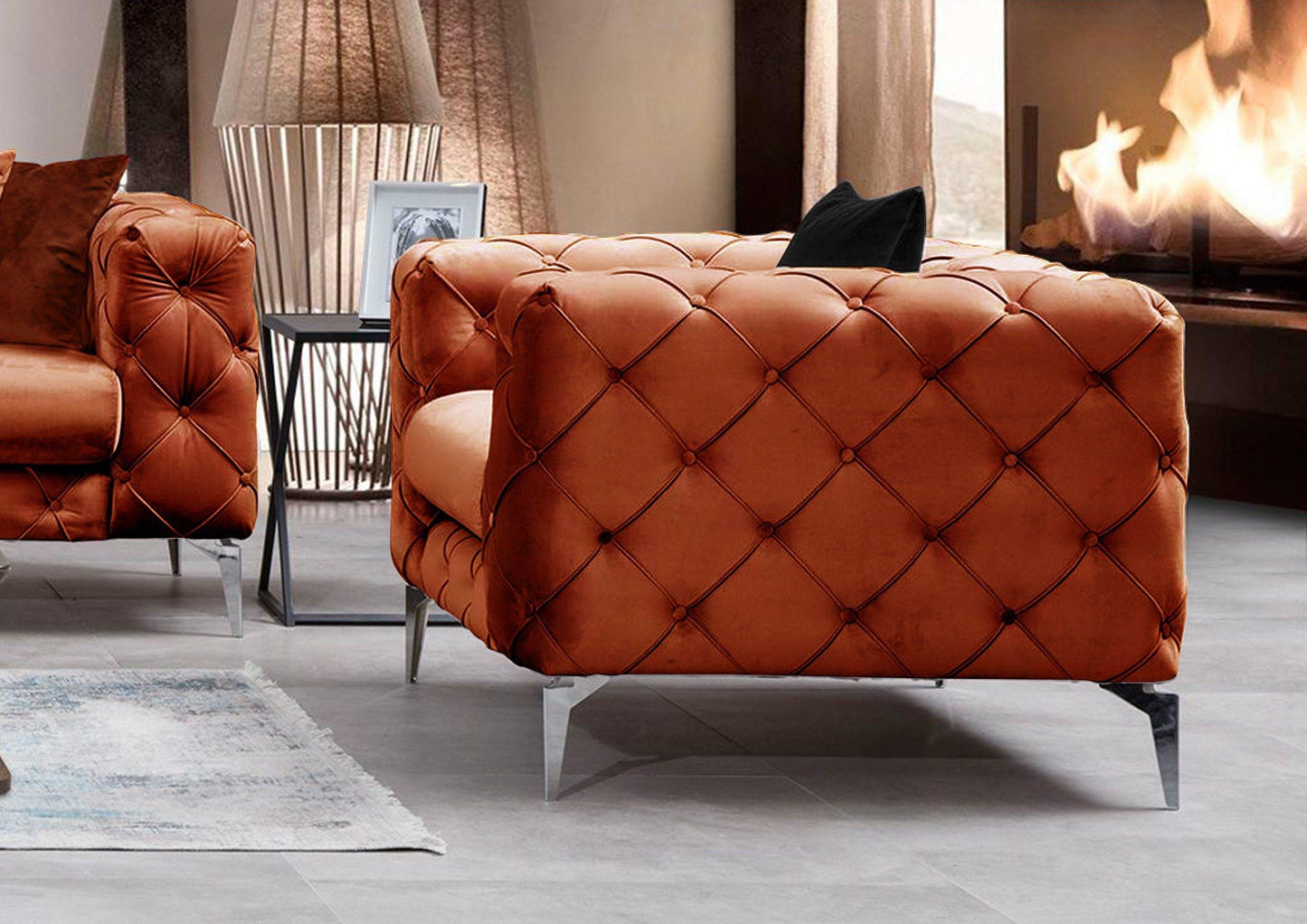 Como - Orange - Wing Chair