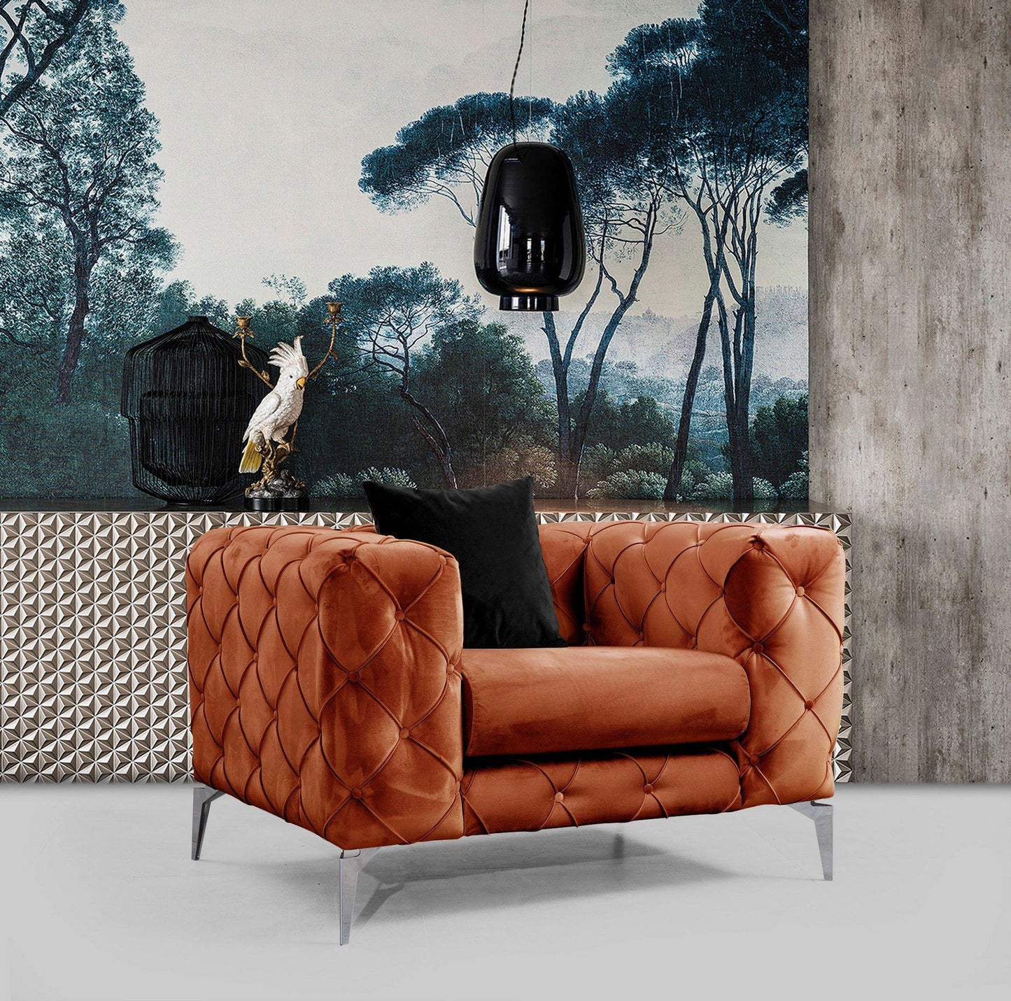 Como - Orange - Wing Chair