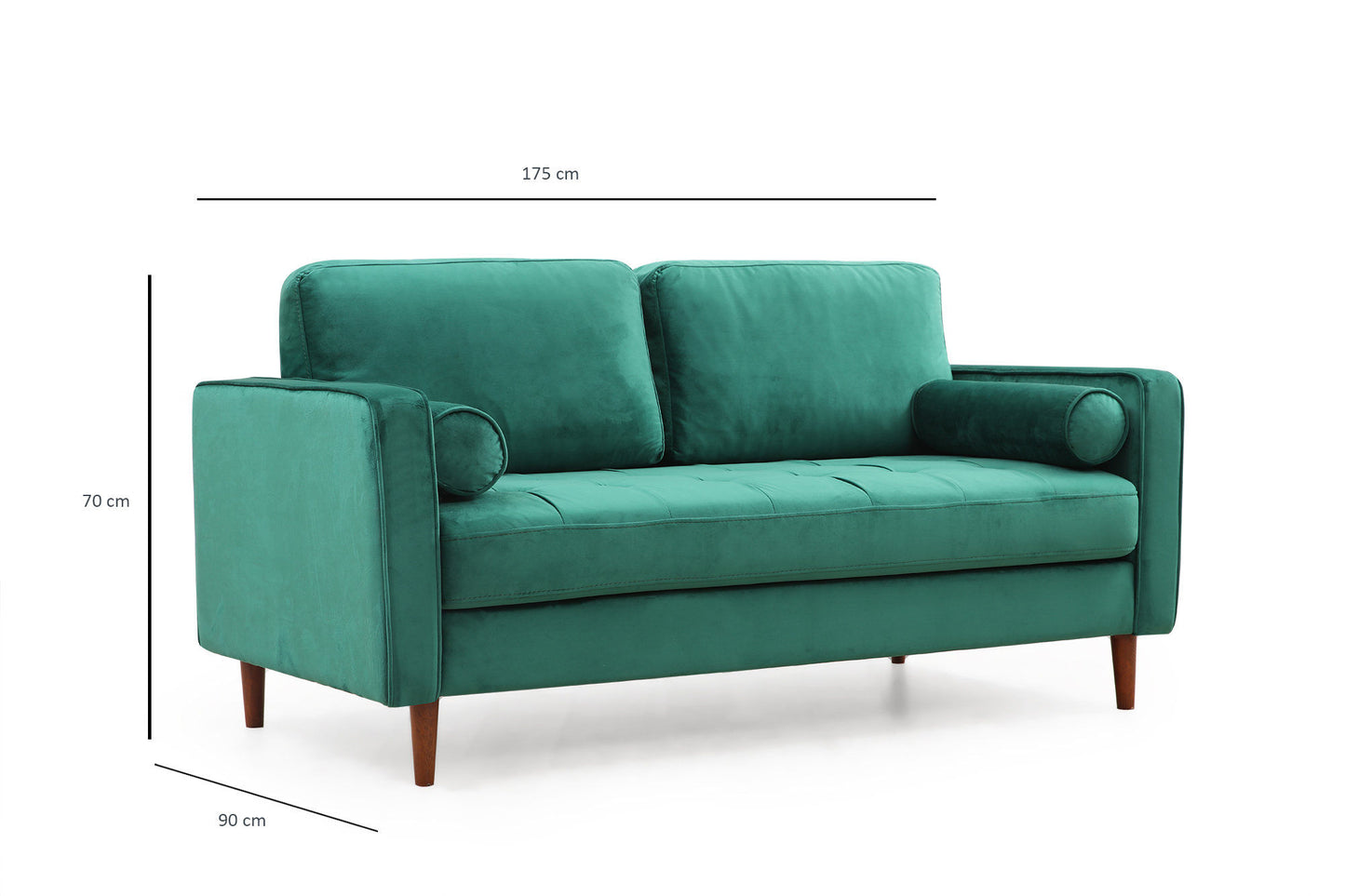 Rom - Grøn - 2-sæders sofa