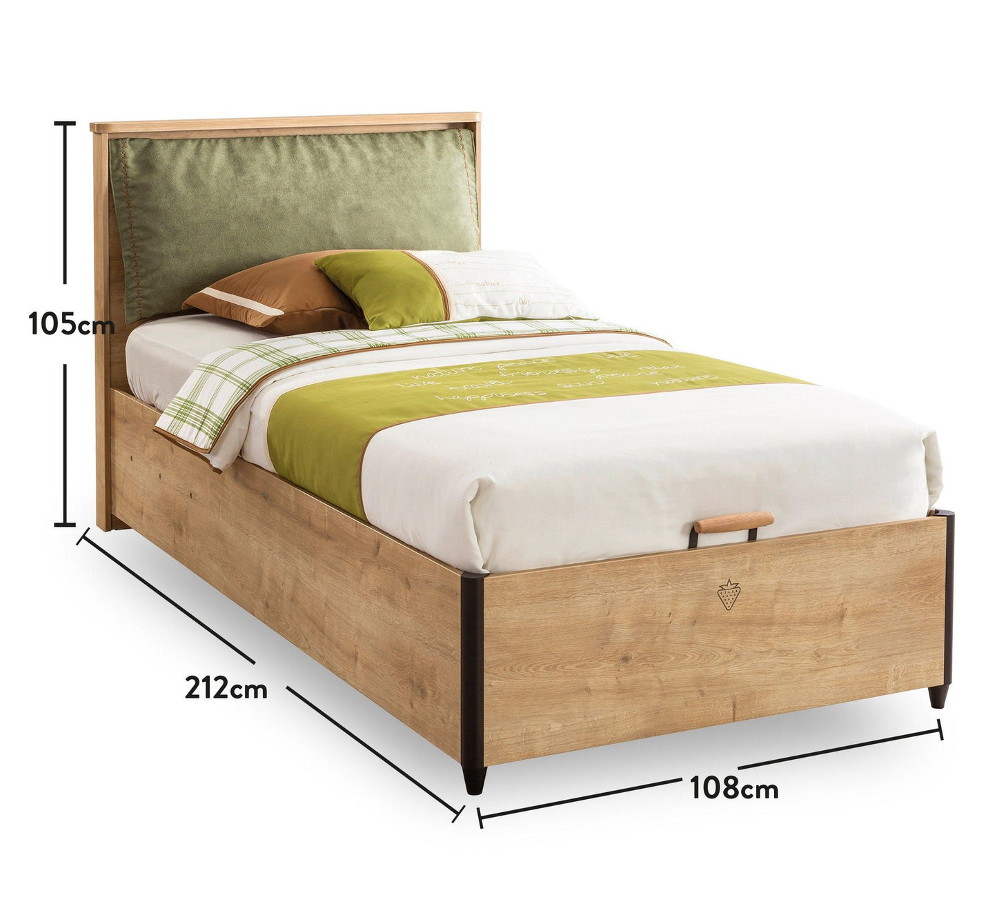 Mokka seng med bund (100X200) - Enkeltseng