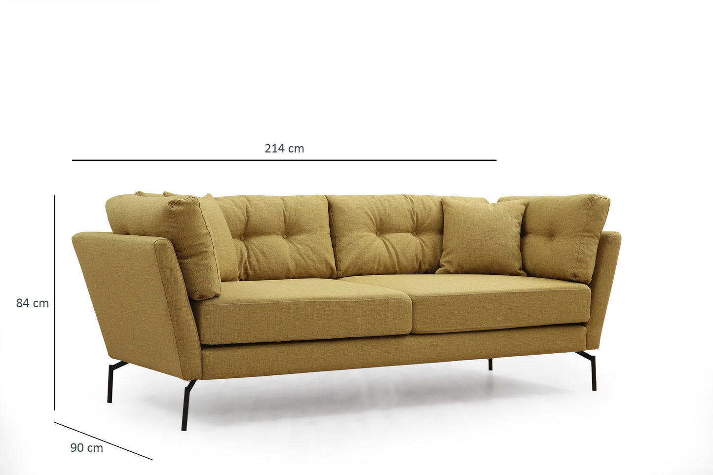 Mapa - Grønlig gul - 3-sæders sofa