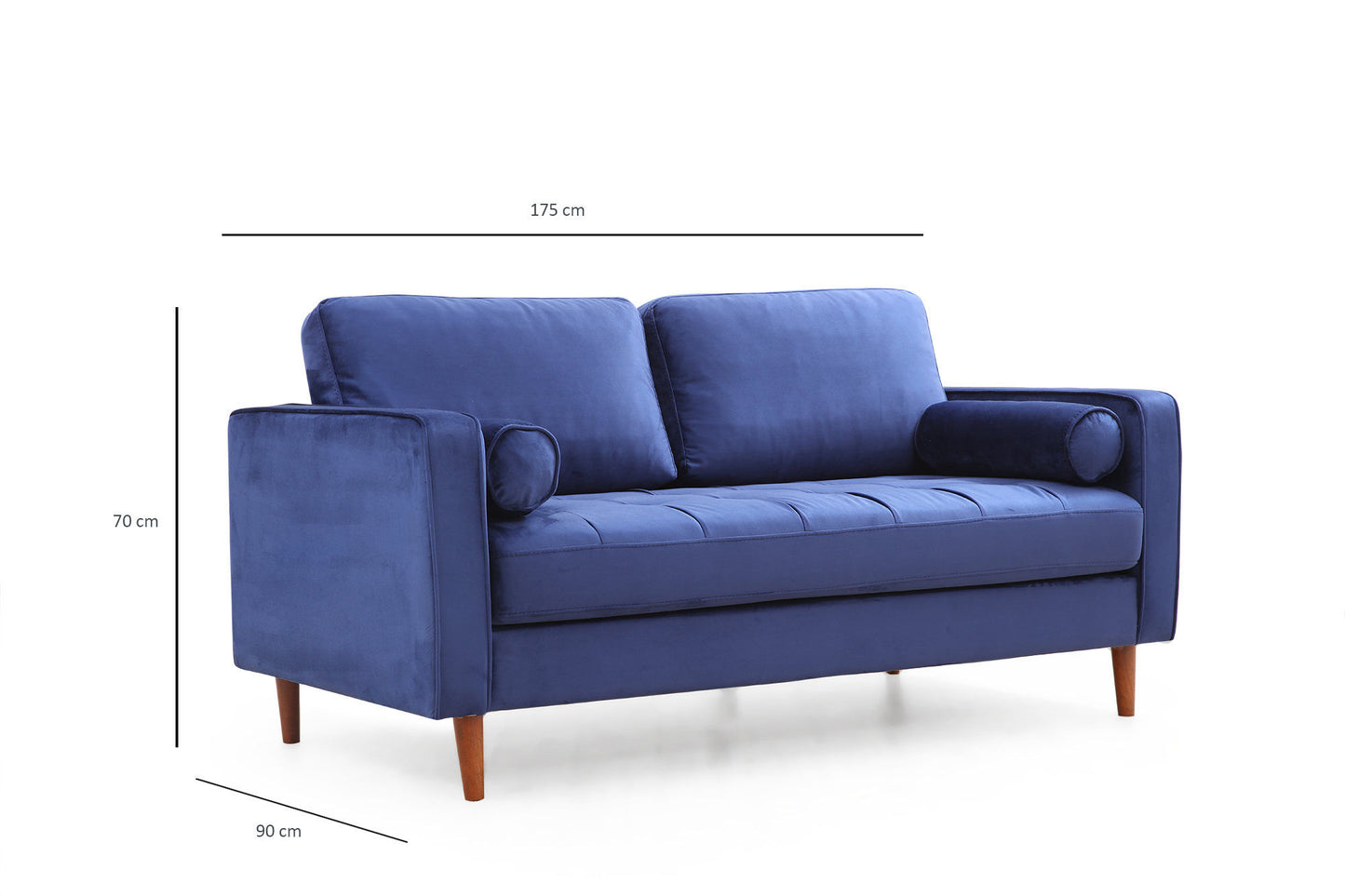 Rom - Marineblå - 2-sæders sofa