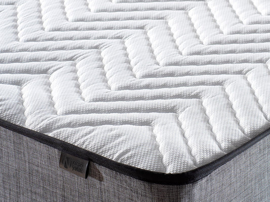 Sølv - Grå (90 x 190) - Enkelt madras, bund og sengegavl