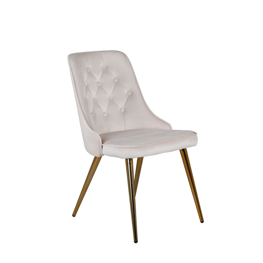 Venture Design | Velour Deluxe Dining Chair - Borstade mässingsben / Beige Velour
