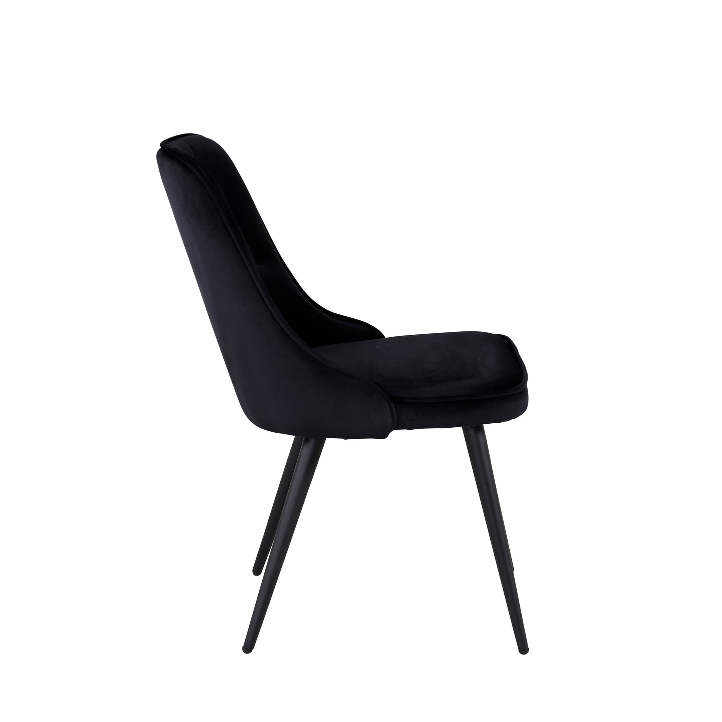 Venture Design | Velour Deluxe Dining Chair - Svarta ben / Svart velour