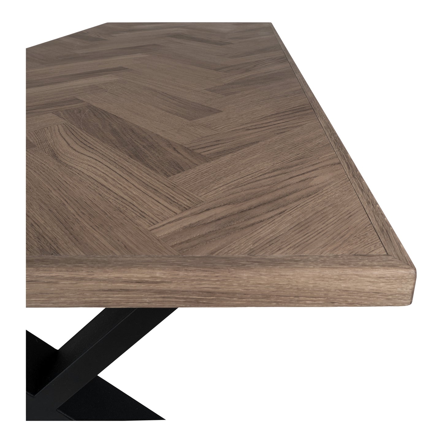 Bordeaux Spisebord - Spisebord i smoked egfinér med lige kant - forberedt til tillægsplader 95x200x75 cm