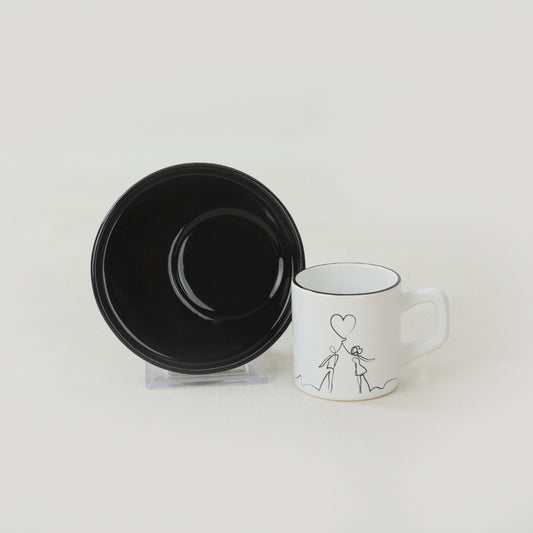 Kaffekopsæt (12 stk.) - Hvid sort