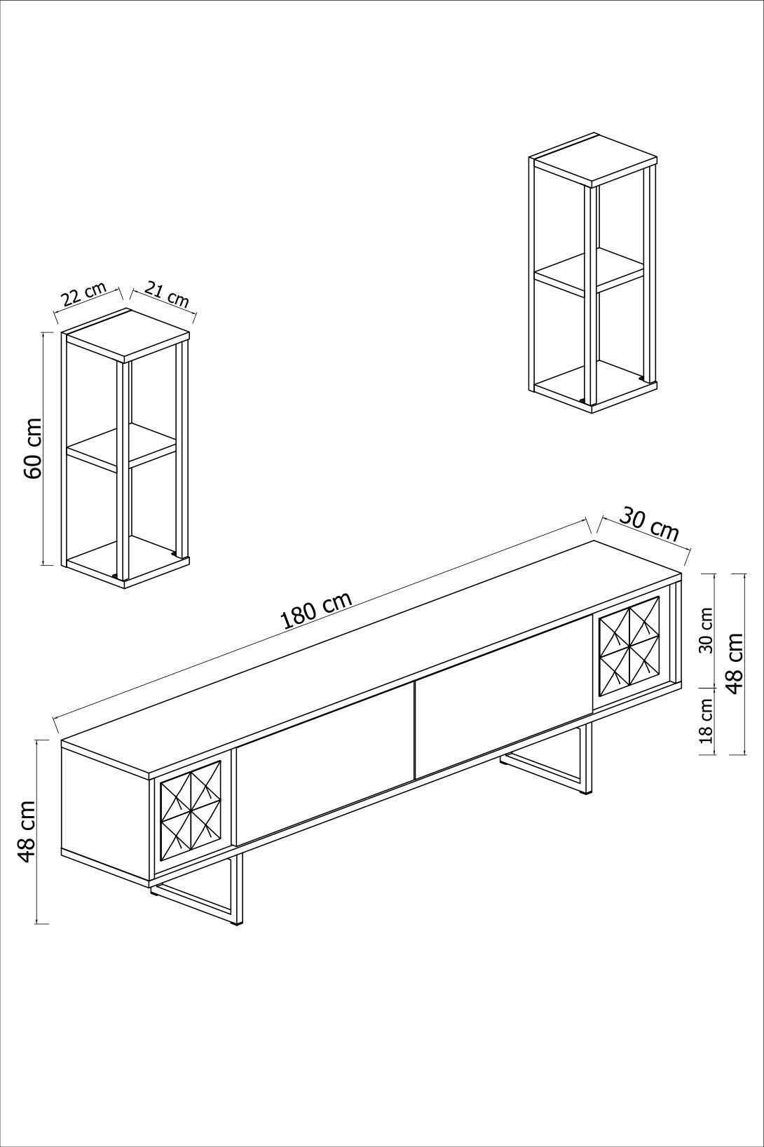 Black Line - antracit, sort - tv-enhed