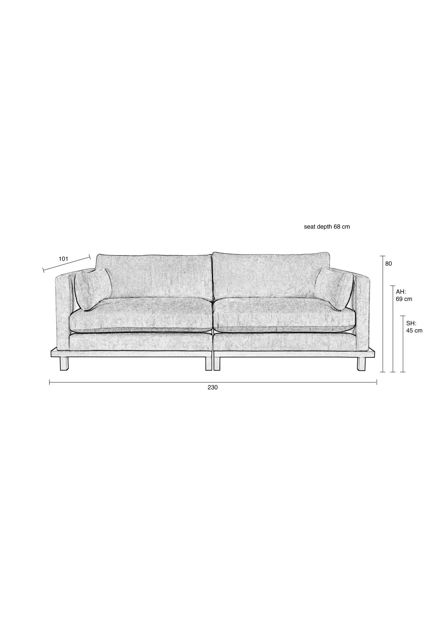 Zuiver | SOFA BLOSSOM 3-SEATER SAND Default Title