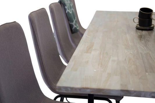 Jepara Spisebord - Grå - 250*100*H76+X-Spisebordsstol - Sort / Mellemgrå_10