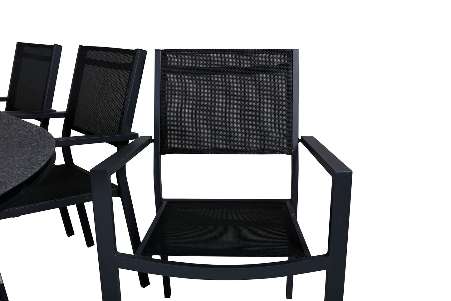 Viga - Spisebord, Sort Stål / Grå Spray glas - 200*100cm+Copacabana Stabelbar stol - Sort