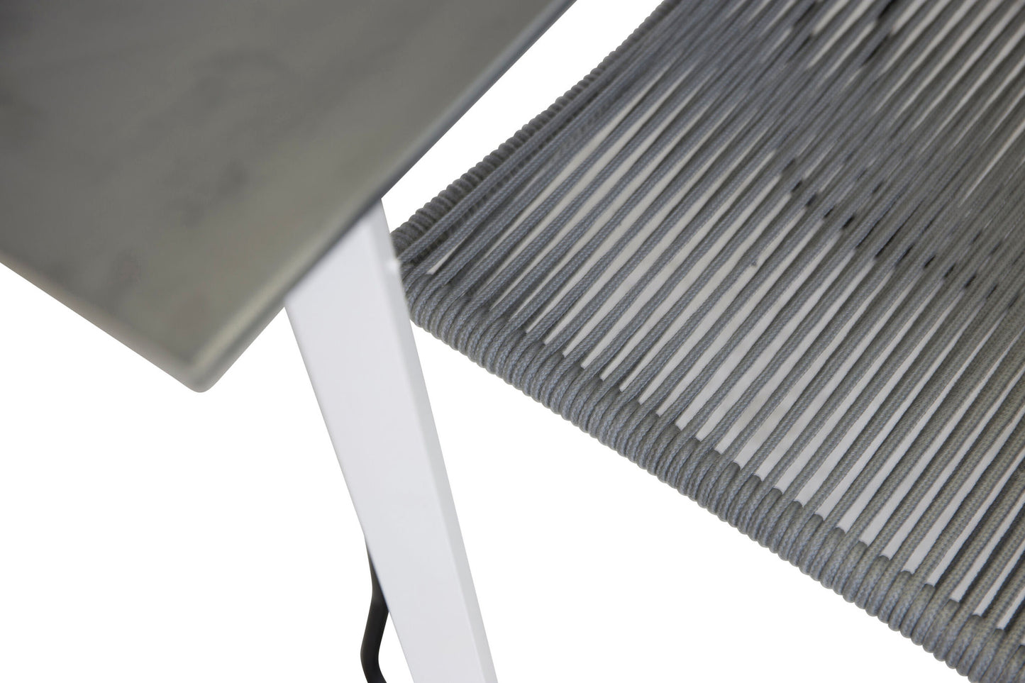 Santorini - Spisebord, 200*100 hvid alu / grå glas +Lidos Spisebordsstol - Sort / grå