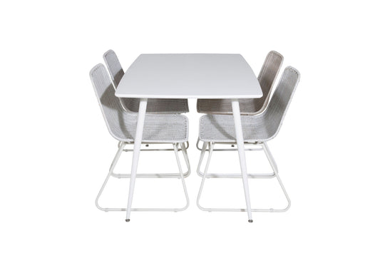Polar Spisebord 120 cm - Hvid Hvid+Cirebon Spisebordsstol - Hvid Wash