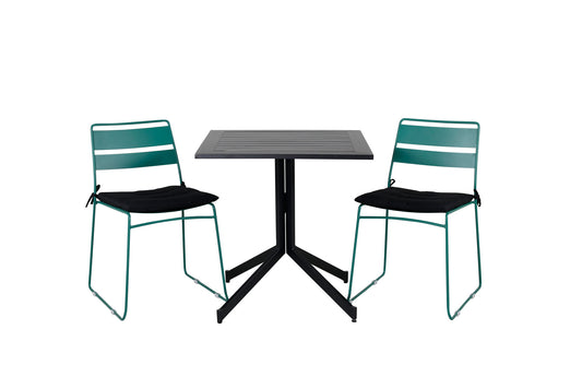 Way - cafébord, 70*70+Lia Spisebordsstol - Grøn
