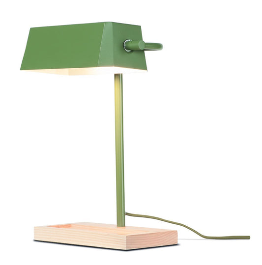 Det handlar om RoMi | Bordslampa järn/trä Cambridge, olivgrön