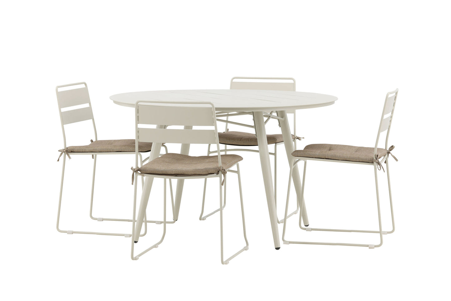 Lia - Spisebord, Beige - Rundt 120 cm- Lia Spisebordsstol - Beige