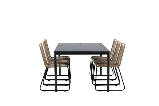 Modena - Spisebord, Sort - Aluminium - 200*100cm Lidos Stabelbar stol - Sort Alu / Latte Reb