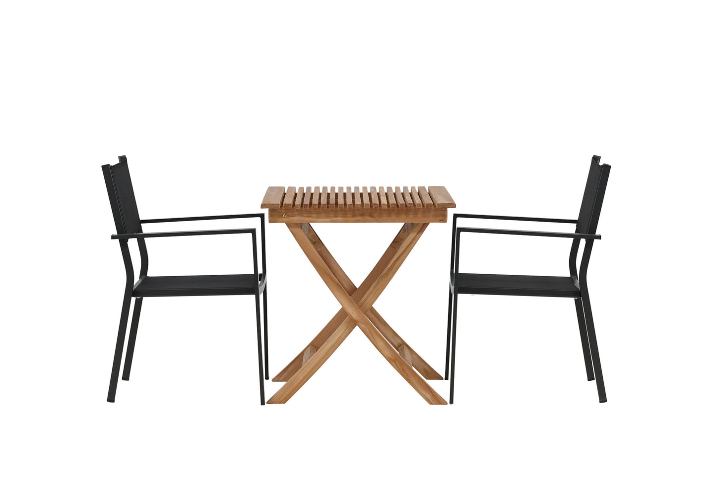 Ghana - Foldbart bord - Natur - Teak - 70*70cm Copacabana Stabelbar stol - Sort