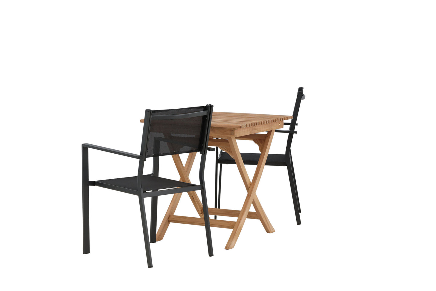 Ghana - Foldbart bord - Natur - Teak - 70*70cm Copacabana Stabelbar stol - Sort