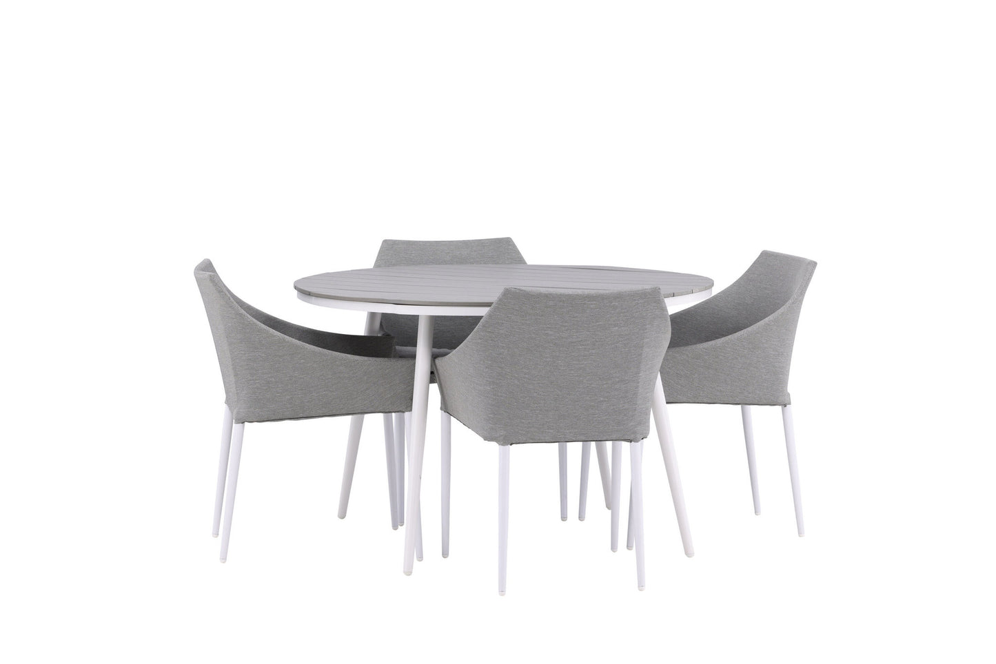 Break - Spisebord, Rundt - Hvid / Grå - Alu / Nonwood - 120ø Spoga - Spisebordsstol - Hvid / Grå