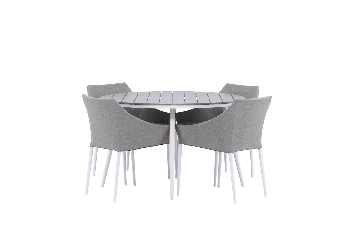 Break - Spisebord, Rundt - Hvid / Grå - Alu / Nonwood - 120ø Spoga - Spisebordsstol - Hvid / Grå