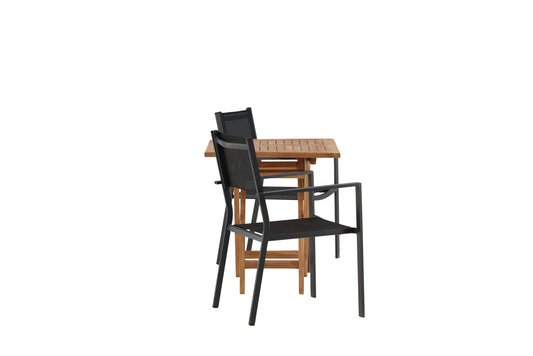 Kenya - Foldbart bord - Natur - Teak - 70*70cm Copacabana Stabelbar stol - Sort