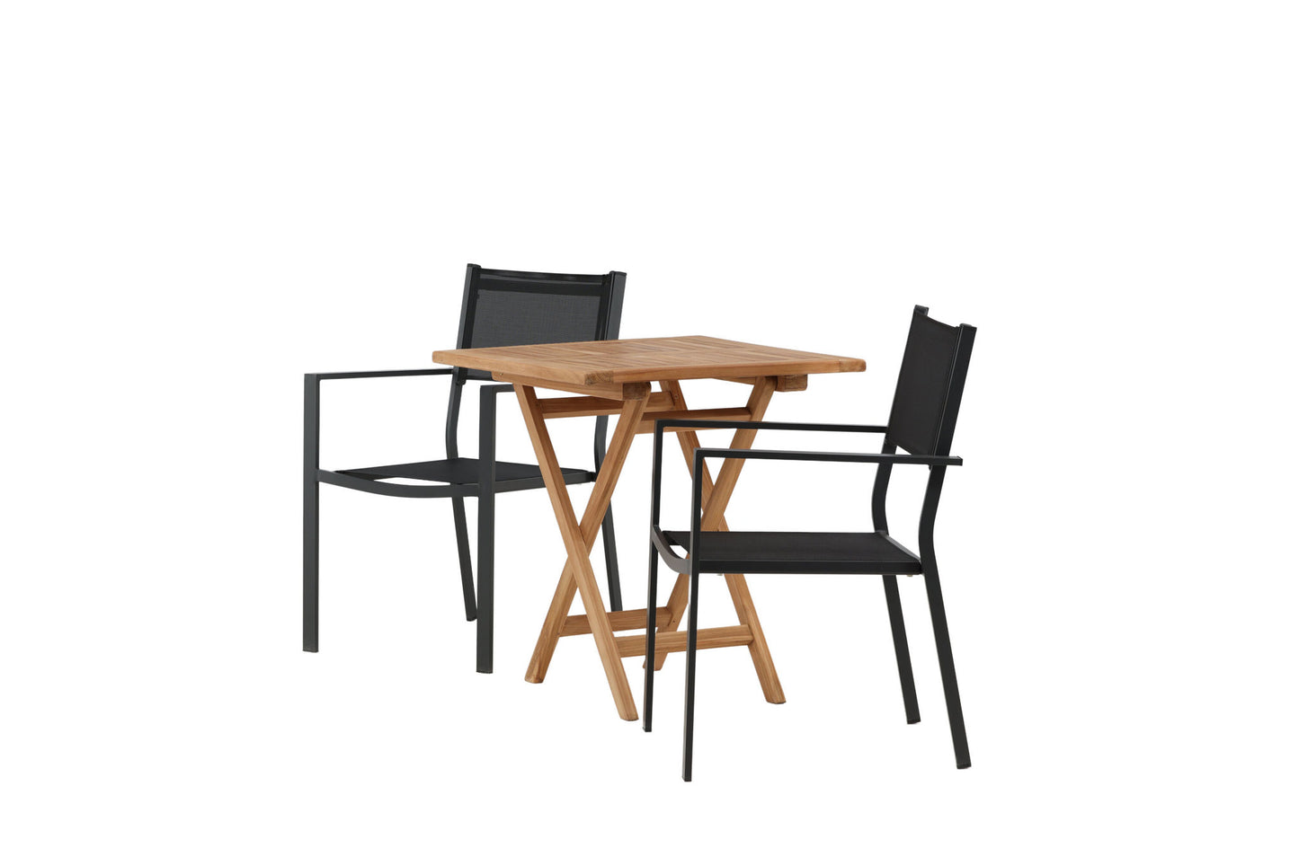 Kenya - Foldbart bord - Natur - Teak - 70*70cm Copacabana Stabelbar stol - Sort