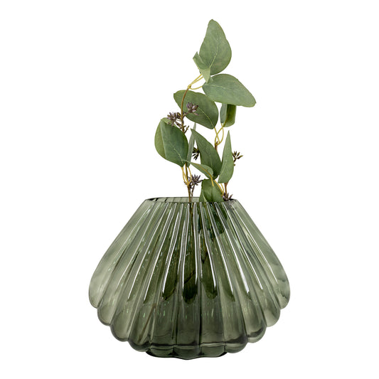 Vase - Vase i mundblæst glas, grøn, 29x11,5x22 cm