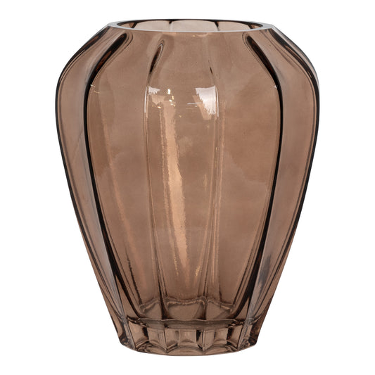 Vase - Vase i glas, brun, 22x22x29 cm