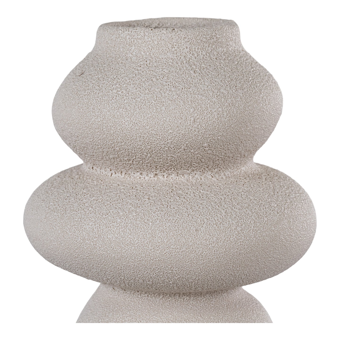 Vase  - Vase i keramik, beige, rund, Ø14,5x26,5 cm
