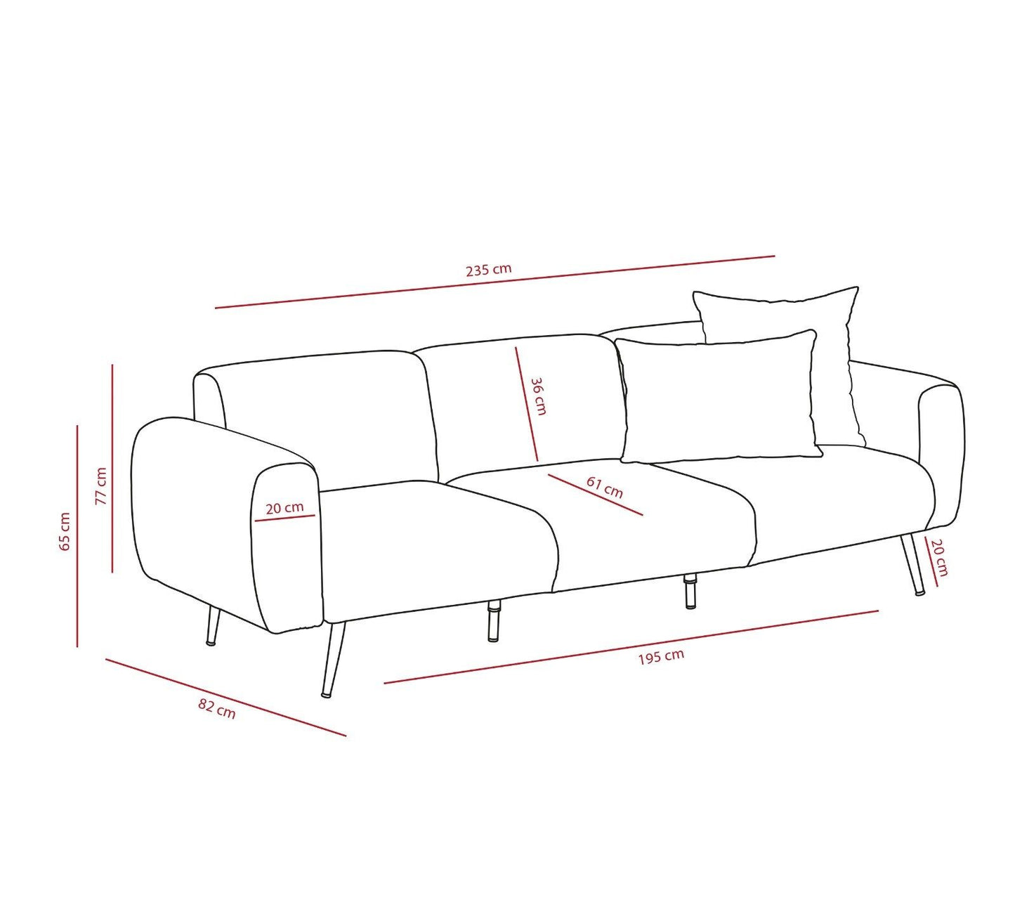 Side - antracit - sofa