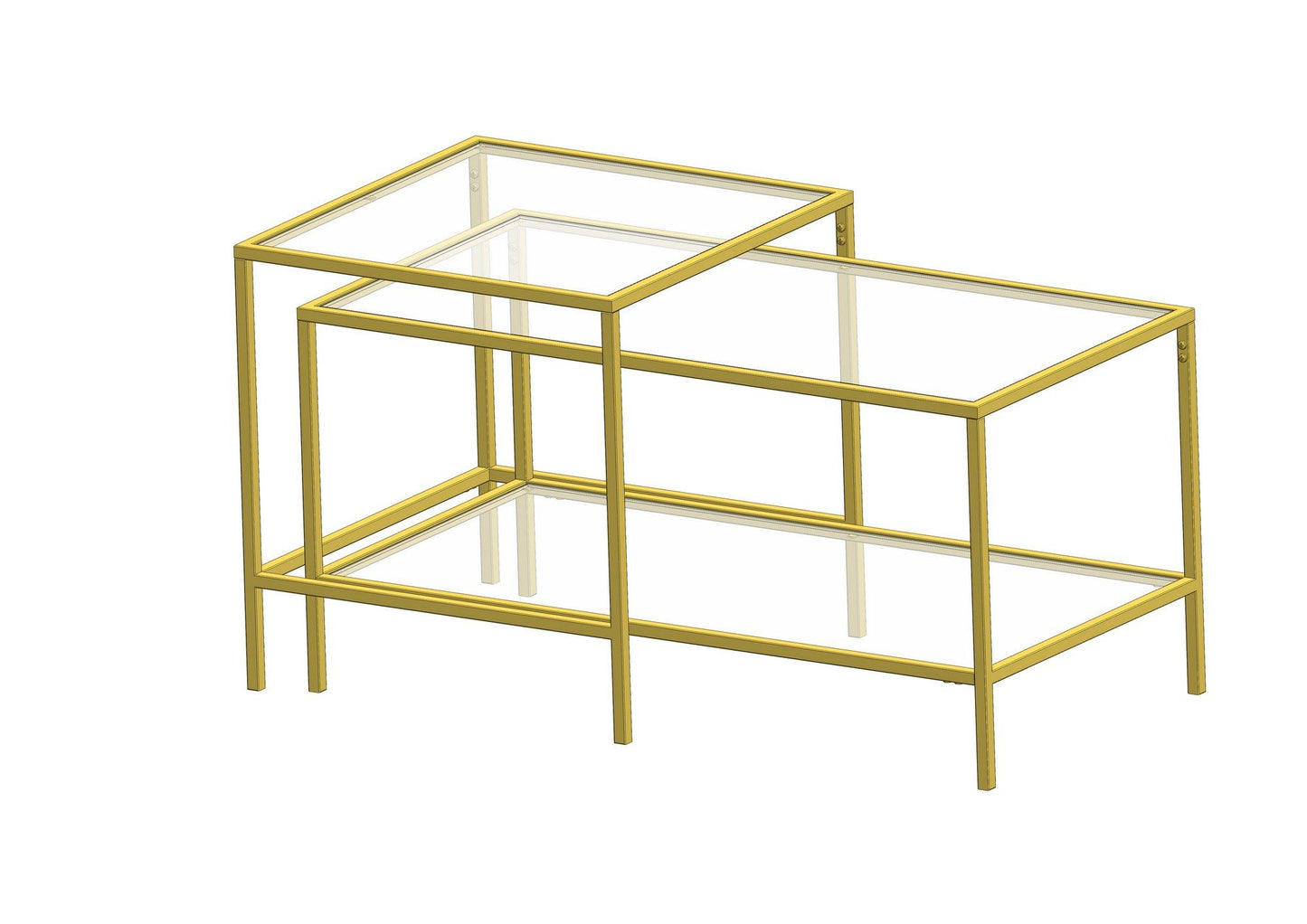 Sevay - Guld Indlejringsbord (2 stk.) Guld
