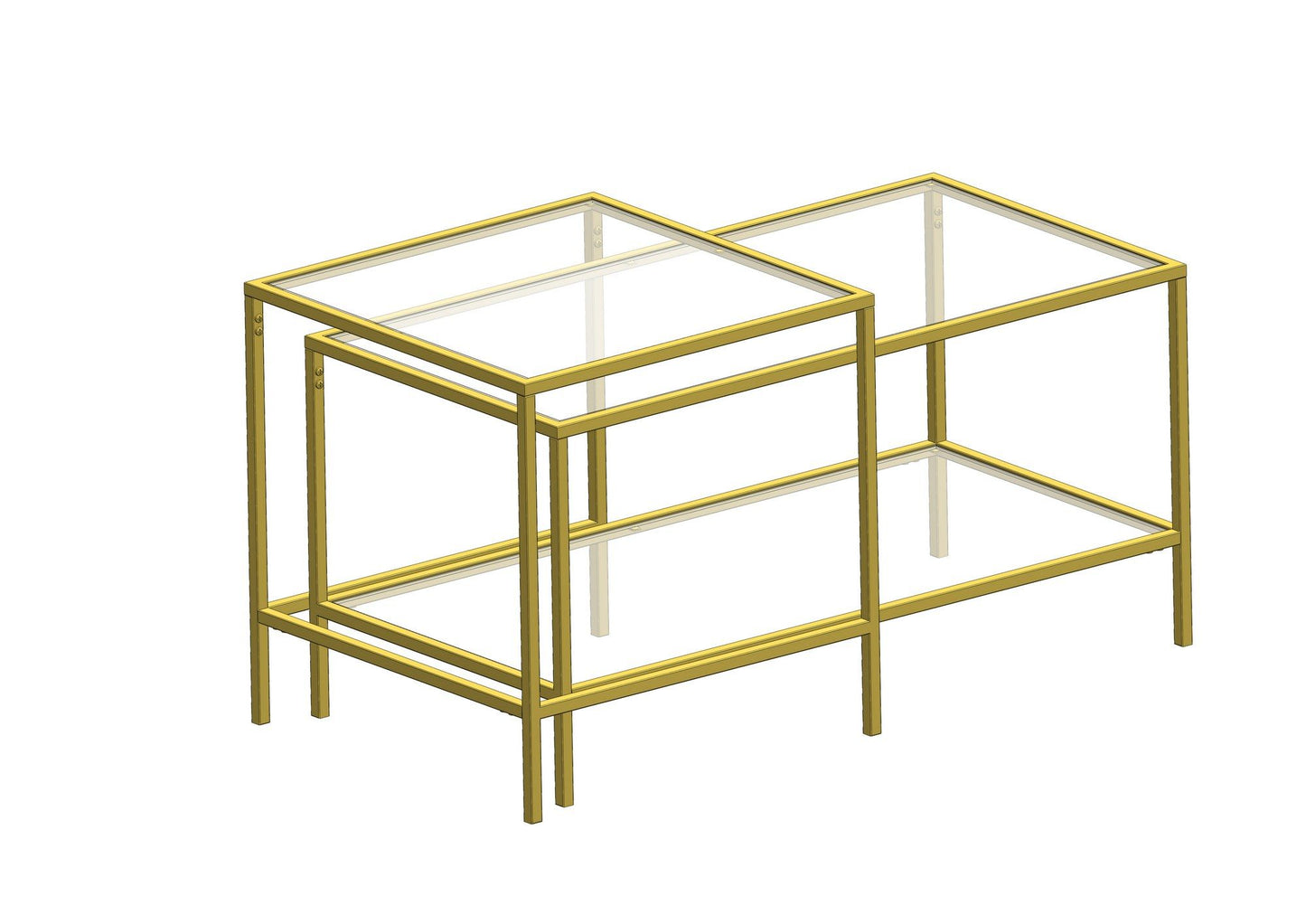 Sevay - Guld Indlejringsbord (2 stk.) Guld