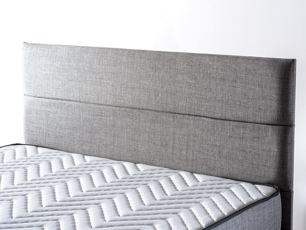 Dobbelt madras, bund og sengegavl - Sølv – grå (160 x 200)
