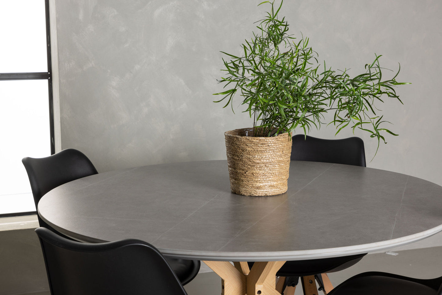 Piazza spisebord - naturlig / mørkegrå spraysten +zeno spisestol - natur Woodlook / Black Pp _4