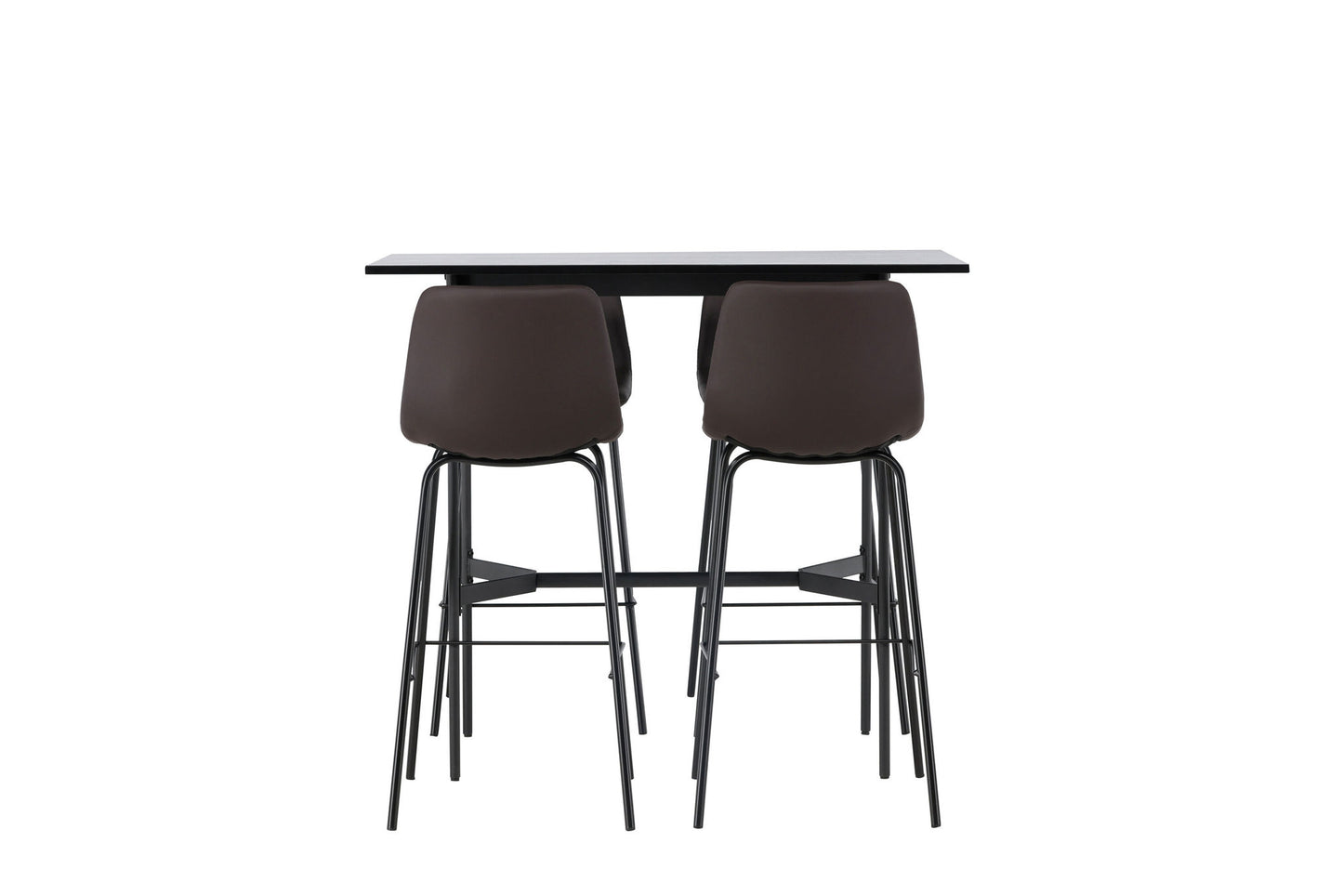 Rax Bar Bord 120*60 - Sort / sort MDF +Alexi Bar Chair - Matte sort / mørkebrun pu _4
