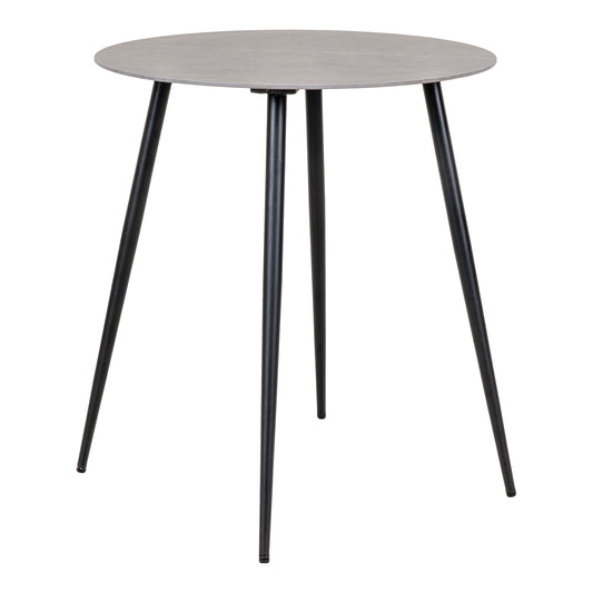Lazio Cafébord - Cafébord med keramik bordplade, grå med sorte ben, Ø60 cm
