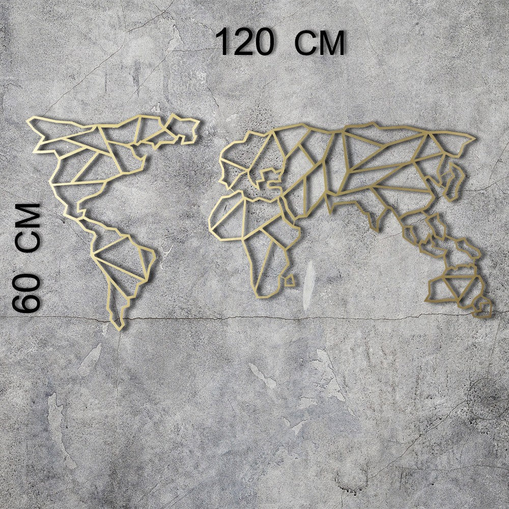 TAKK World Map - Gold - NordlyHome.dk