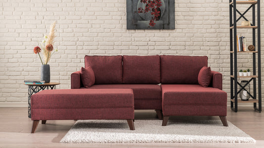 TAKK Bella Corner Sofa Right 2 - Claret Red - NordlyHome.dk