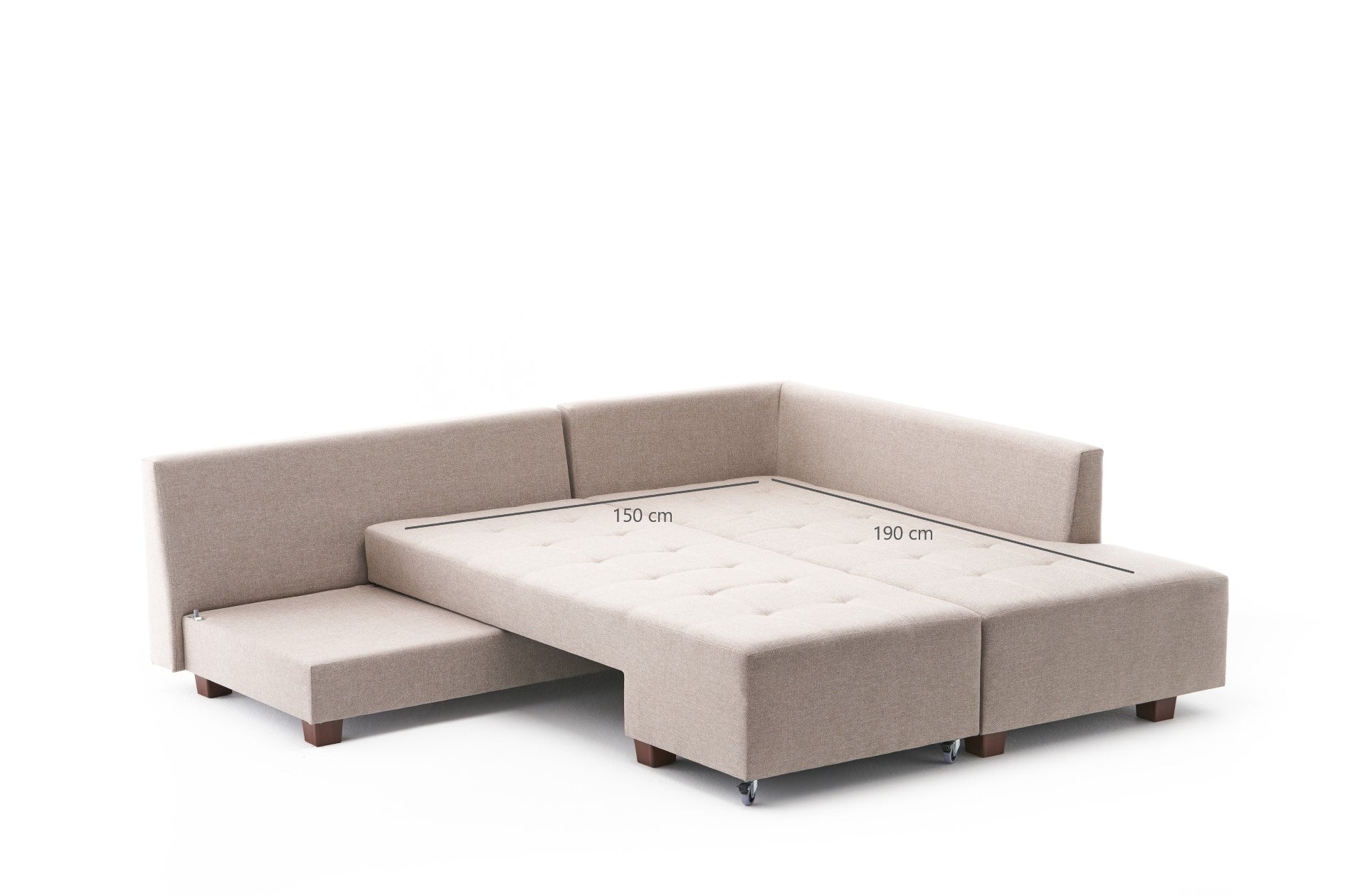 TAKK Manama Corner Sofa Bed Right - Cream - NordlyHome.dk