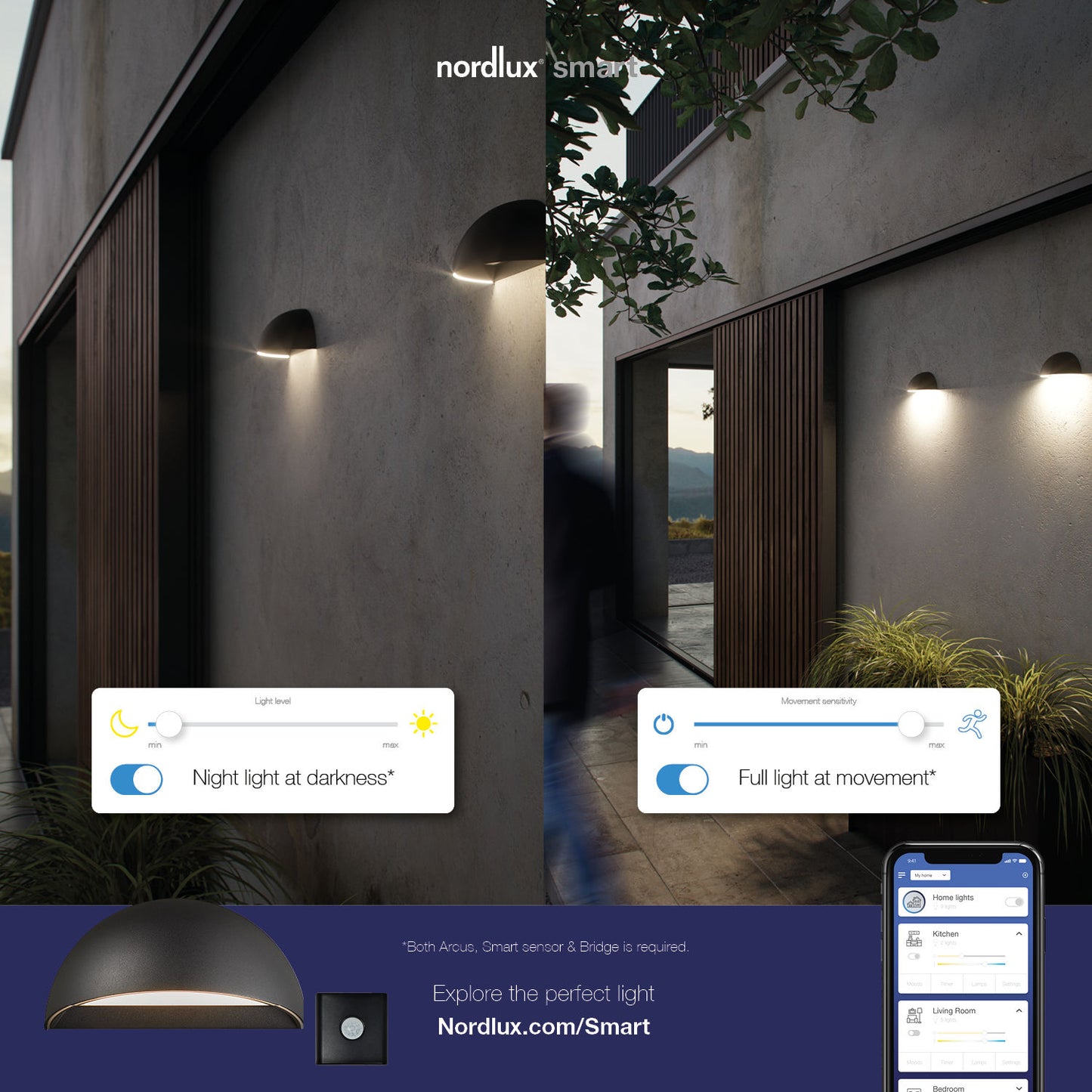 Arcus Smart | Udendørs Væglampe | Grå