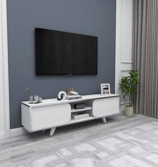 Zambak - Hvid, Nikkel - TV Stand