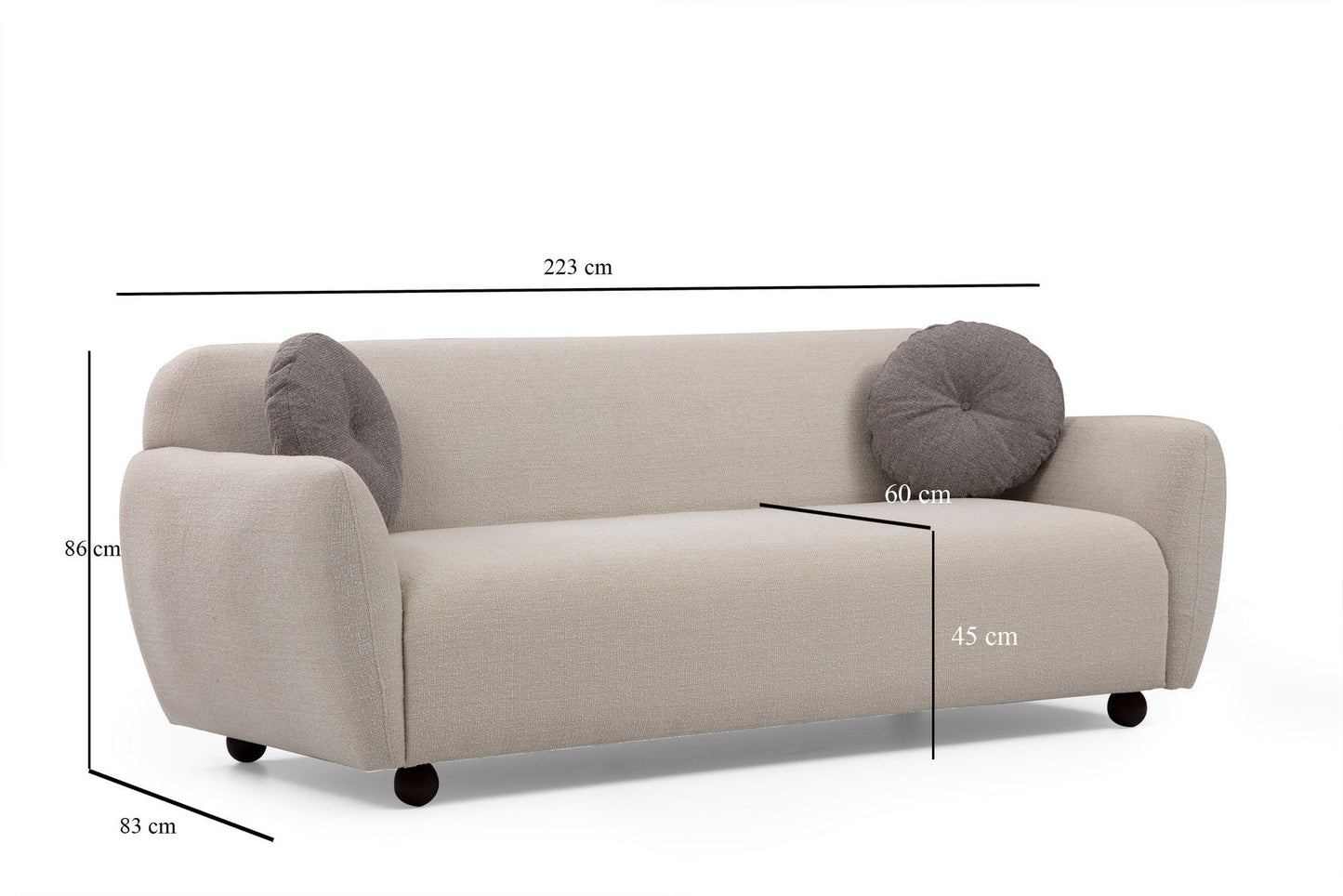 Eddy - Hvid - 3-sæders sofa