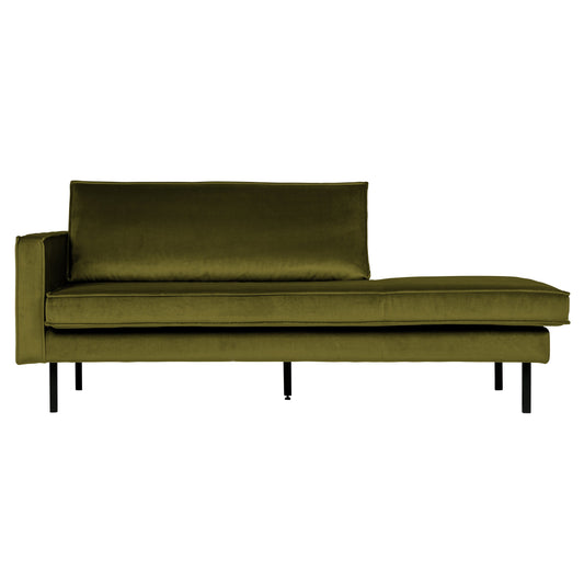 BEPUREHOME | Rodeo - Daybed, Left, Velour Olive