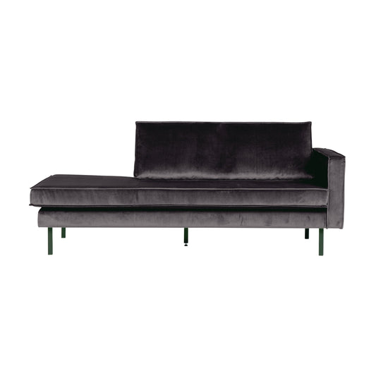 BEPUREHOME | Rodeo - Daybed, Höger, Velour Antracit